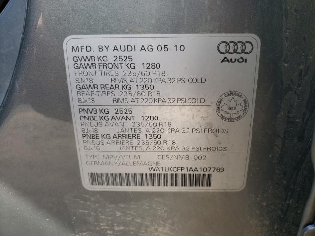 Photo 9 VIN: WA1LKCFP1AA107769 - AUDI Q5 PREMIUM 