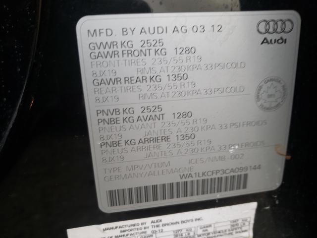 Photo 9 VIN: WA1LKCFP3CA099144 - AUDI Q5 PREMIUM 