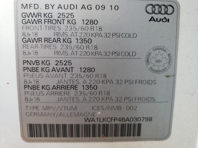 Photo 9 VIN: WA1LKCFP4BA030798 - AUDI Q5 PREMIUM 