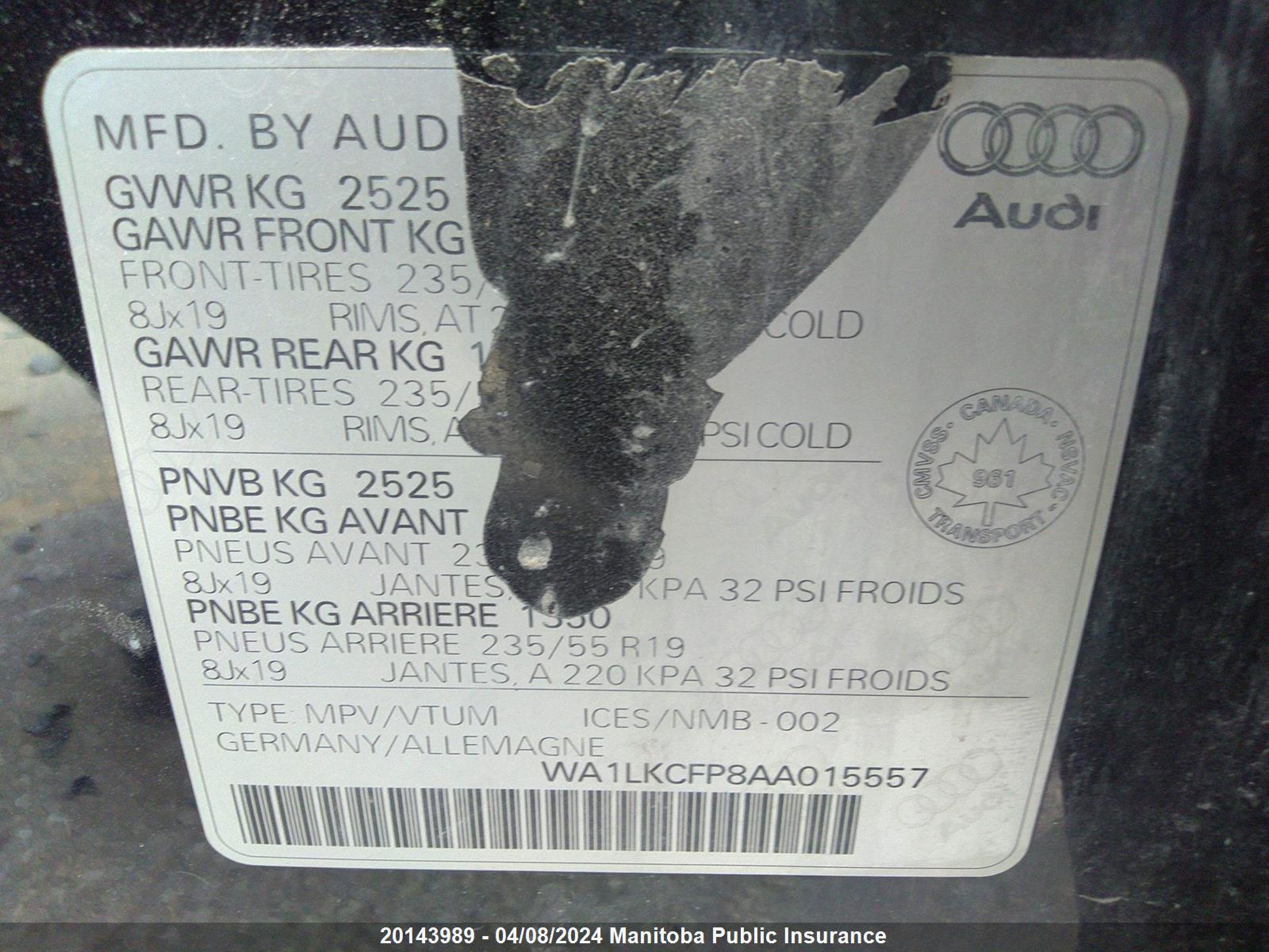 Photo 8 VIN: WA1LKCFP8AA015557 - AUDI Q5 