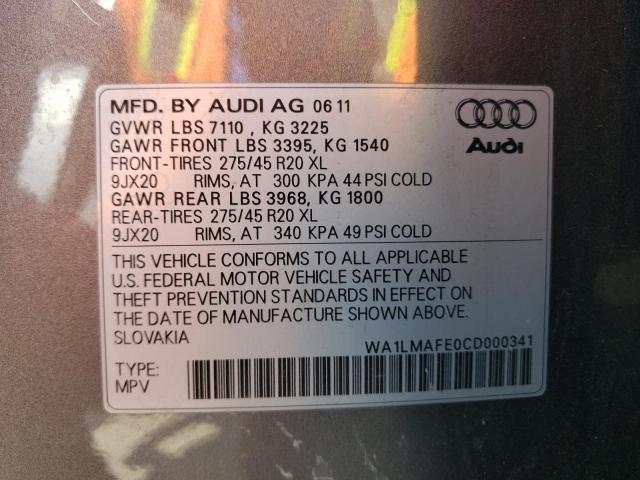 Photo 12 VIN: WA1LMAFE0CD000341 - AUDI Q7 