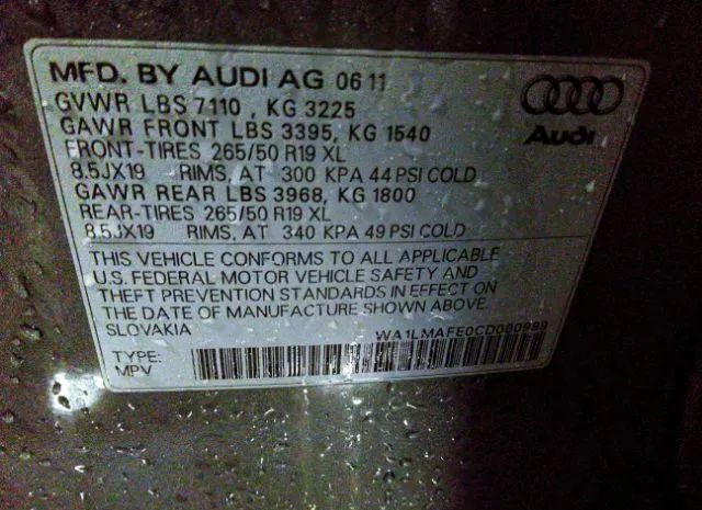 Photo 8 VIN: WA1LMAFE0CD000999 - AUDI Q7 