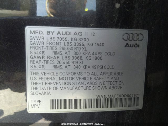 Photo 8 VIN: WA1LMAFE0DD007971 - AUDI Q7 