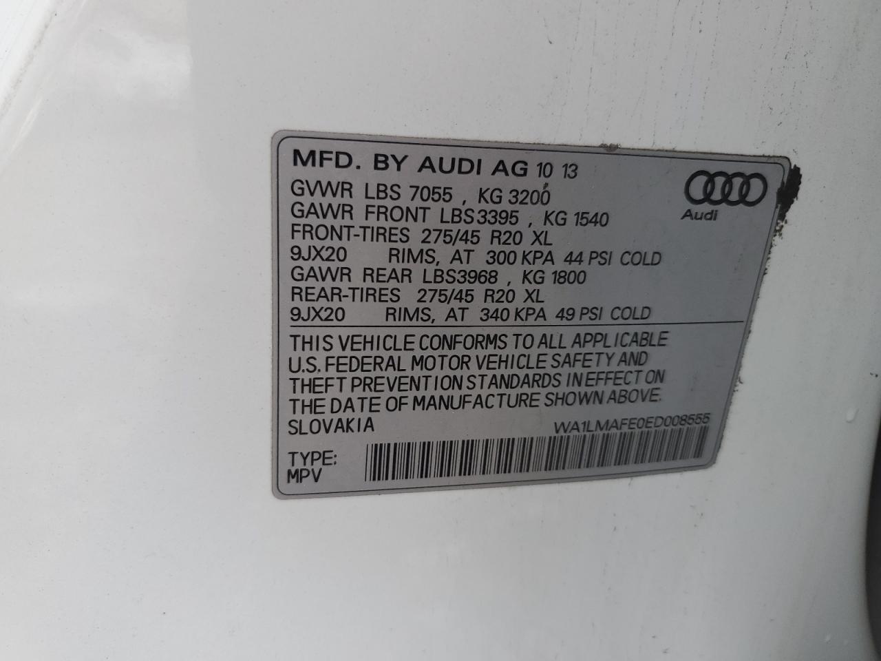 Photo 12 VIN: WA1LMAFE0ED008555 - AUDI Q7 