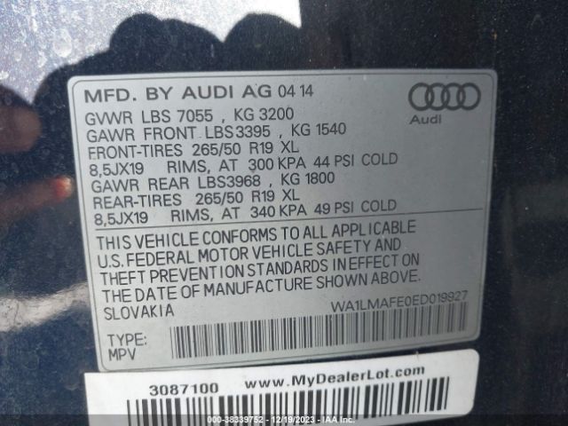 Photo 8 VIN: WA1LMAFE0ED019927 - AUDI Q7 