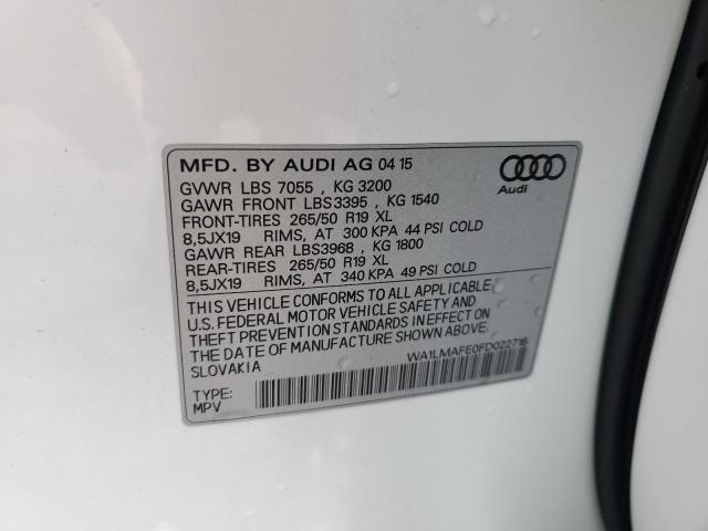 Photo 9 VIN: WA1LMAFE0FD022716 - AUDI Q7 TDI PRE 