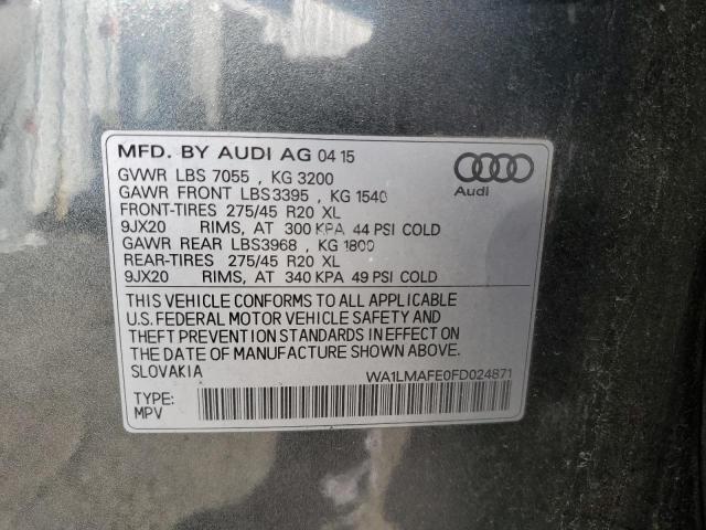 Photo 9 VIN: WA1LMAFE0FD024871 - AUDI Q7 TDI PRE 