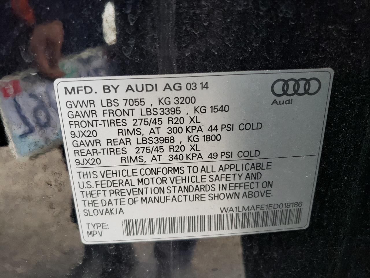 Photo 11 VIN: WA1LMAFE1ED018186 - AUDI Q7 