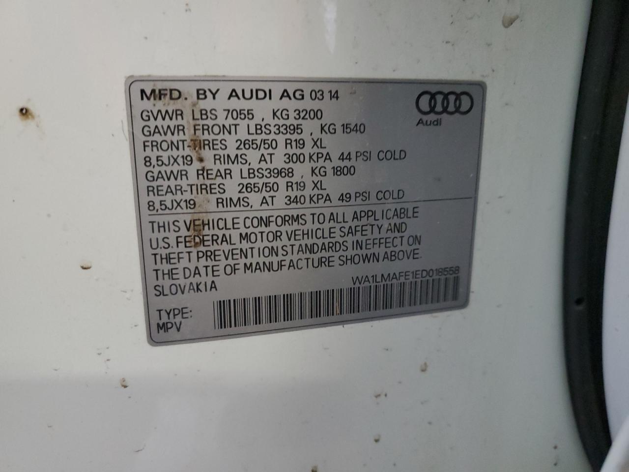 Photo 12 VIN: WA1LMAFE1ED018558 - AUDI Q7 