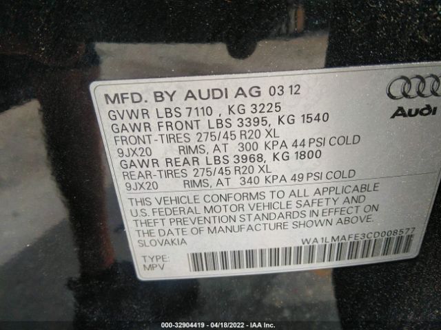 Photo 8 VIN: WA1LMAFE3CD008577 - AUDI Q7 