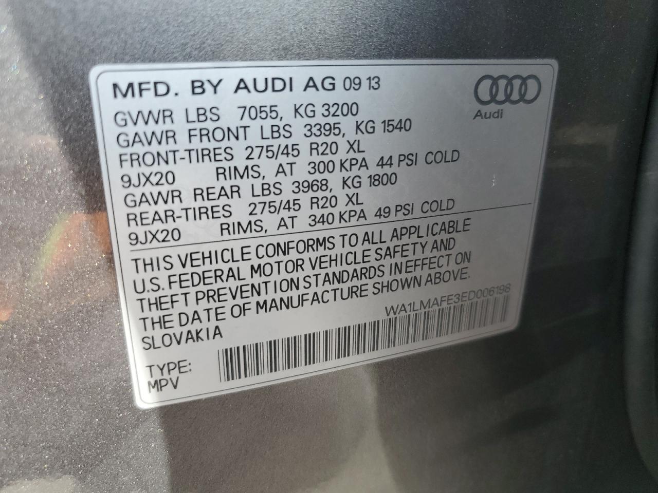 Photo 12 VIN: WA1LMAFE3ED006198 - AUDI Q7 