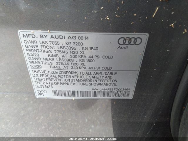 Photo 8 VIN: WA1LMAFE3FD003464 - AUDI Q7 