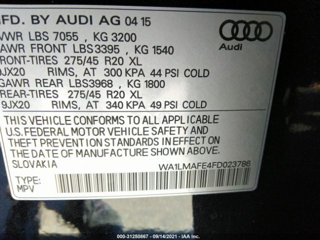 Photo 8 VIN: WA1LMAFE4FD023786 - AUDI Q7 