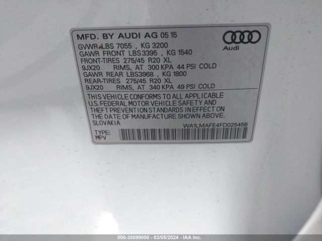 Photo 8 VIN: WA1LMAFE4FD025456 - AUDI Q7 