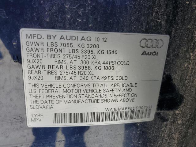 Photo 11 VIN: WA1LMAFE5DD007531 - AUDI Q7 PREMIUM 