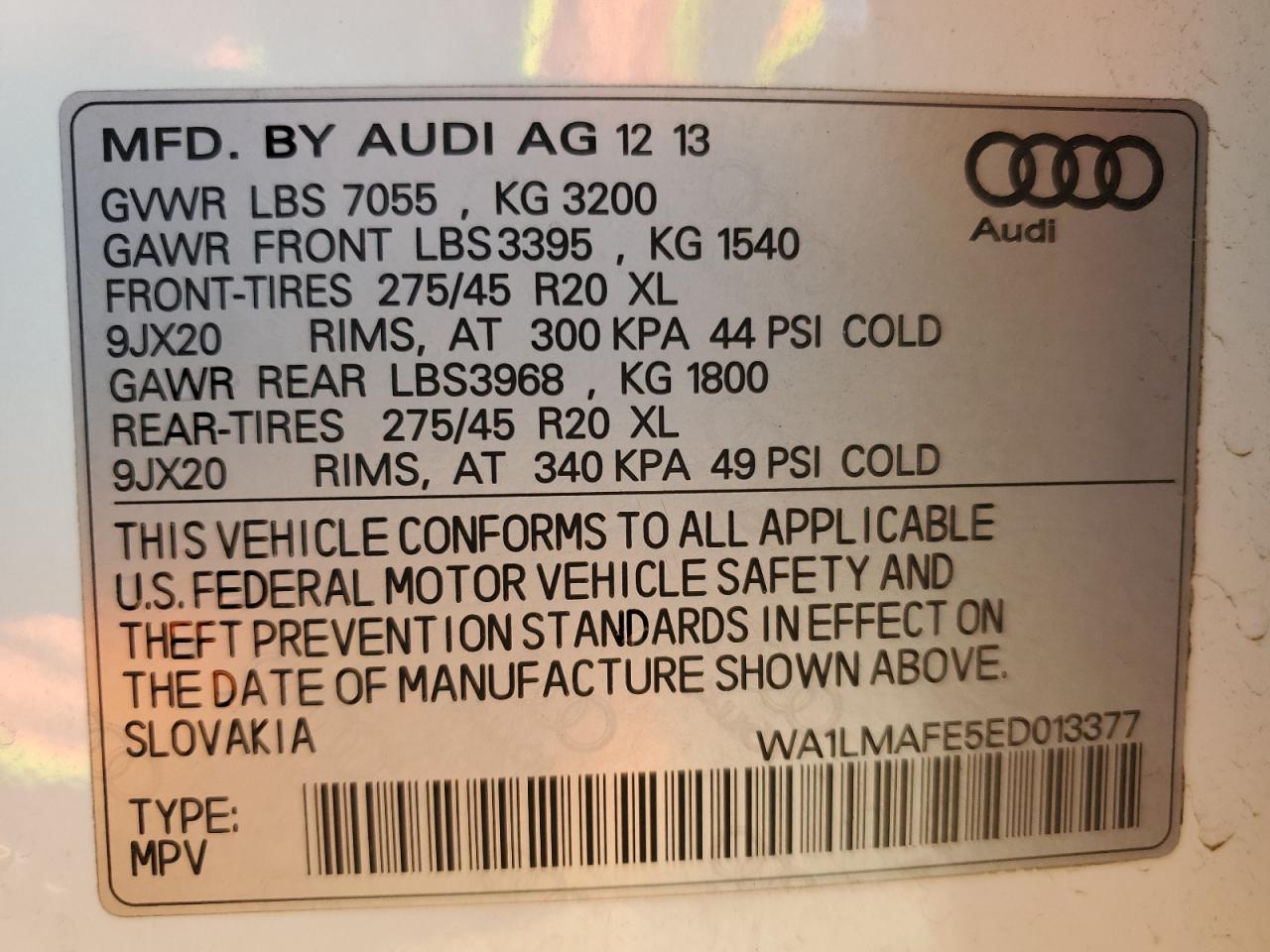 Photo 12 VIN: WA1LMAFE5ED013377 - AUDI Q7 