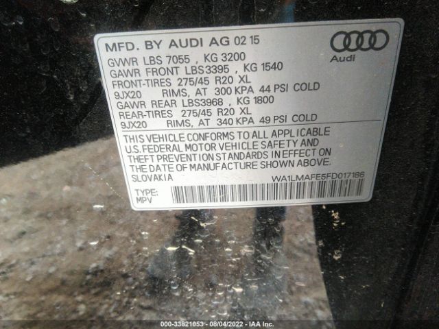 Photo 8 VIN: WA1LMAFE5FD017186 - AUDI Q7 