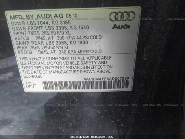 Photo 8 VIN: WA1LMAFE6AD007999 - AUDI Q7 