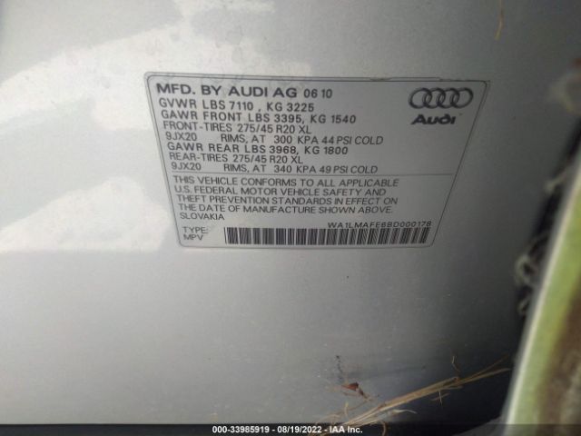 Photo 8 VIN: WA1LMAFE6BD000178 - AUDI Q7 