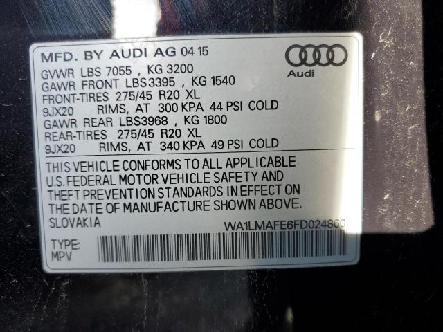 Photo 9 VIN: WA1LMAFE6FD024860 - AUDI Q7 TDI PRE 