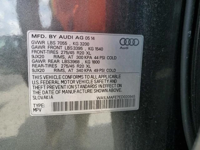 Photo 12 VIN: WA1LMAFE7ED020945 - AUDI Q7 PREMIUM 