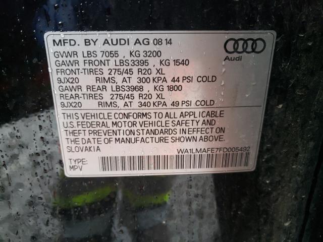 Photo 9 VIN: WA1LMAFE7FD005492 - AUDI Q7 TDI PRE 