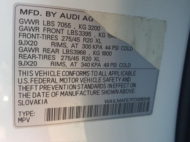 Photo 9 VIN: WA1LMAFE7FD006349 - AUDI Q7 