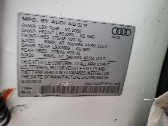 Photo 9 VIN: WA1LMAFE7FD017495 - AUDI Q7 TDI PRE 