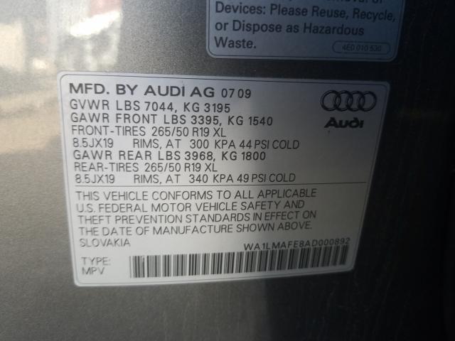 Photo 9 VIN: WA1LMAFE8AD000892 - AUDI Q7 PREMIUM 