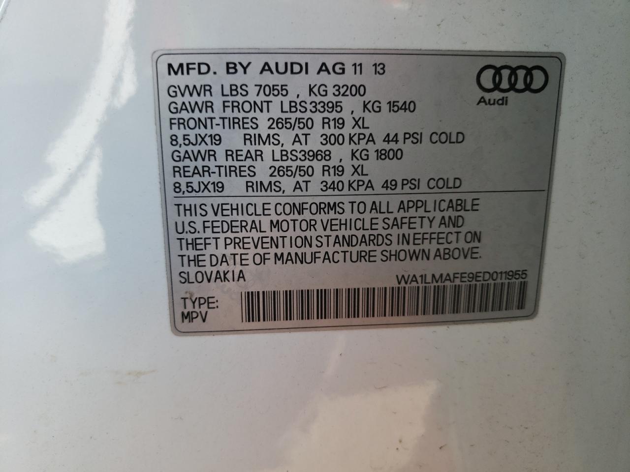 Photo 11 VIN: WA1LMAFE9ED011955 - AUDI Q7 