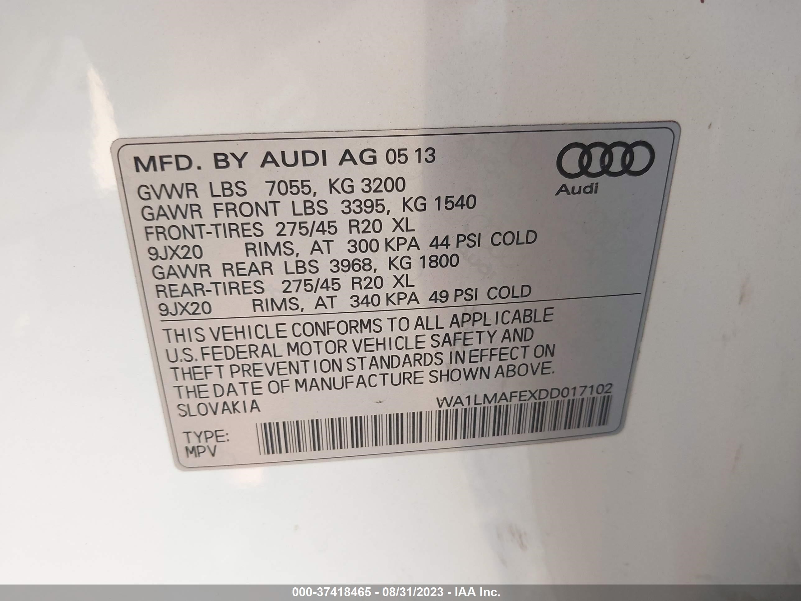 Photo 8 VIN: WA1LMAFEXDD017102 - AUDI Q7 