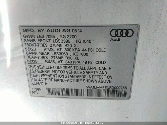 Photo 8 VIN: WA1LMAFEXFD000755 - AUDI Q7 