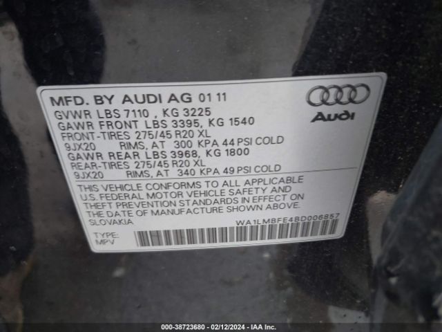 Photo 8 VIN: WA1LMBFE4BD006857 - AUDI Q7 