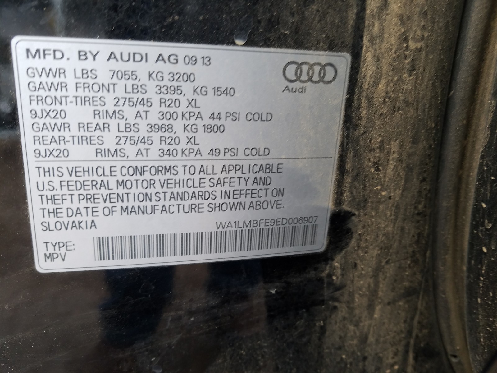 Photo 9 VIN: WA1LMBFE9ED006907 - AUDI Q7 