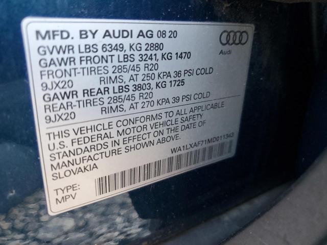 Photo 12 VIN: WA1LXAF71MD011343 - AUDI Q7 PREMIUM 