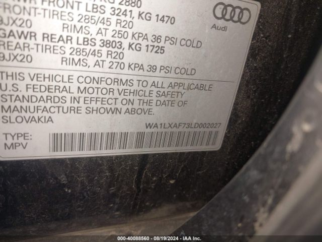 Photo 8 VIN: WA1LXAF73LD002027 - AUDI Q7 