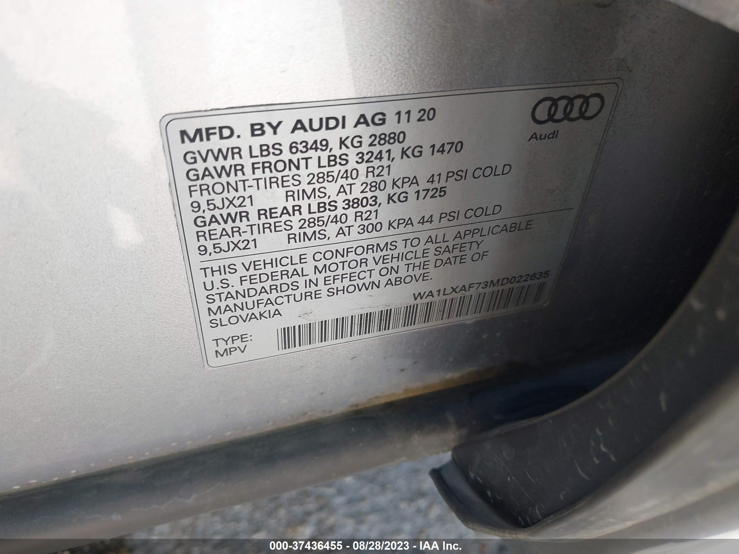 Photo 8 VIN: WA1LXAF73MD022635 - AUDI Q7 