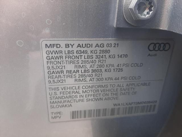 Photo 9 VIN: WA1LXAF73MD035420 - AUDI Q7 PREMIUM 