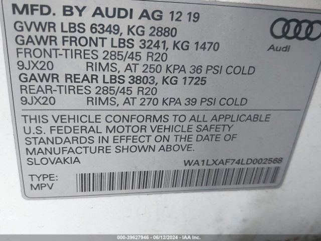 Photo 8 VIN: WA1LXAF74LD002568 - AUDI Q7 