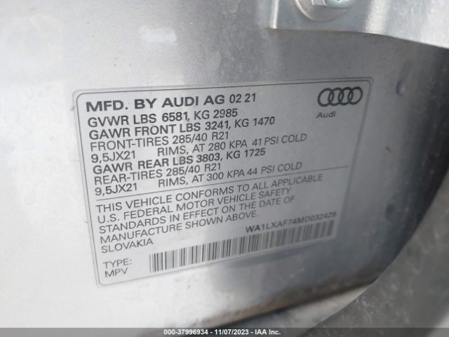 Photo 8 VIN: WA1LXAF74MD032428 - AUDI Q7 