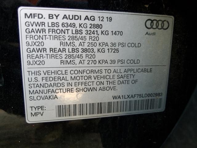 Photo 9 VIN: WA1LXAF75LD002983 - AUDI Q7 PREMIUM 