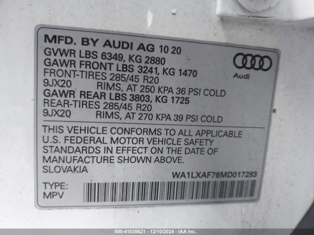 Photo 8 VIN: WA1LXAF76MD017283 - AUDI Q7 