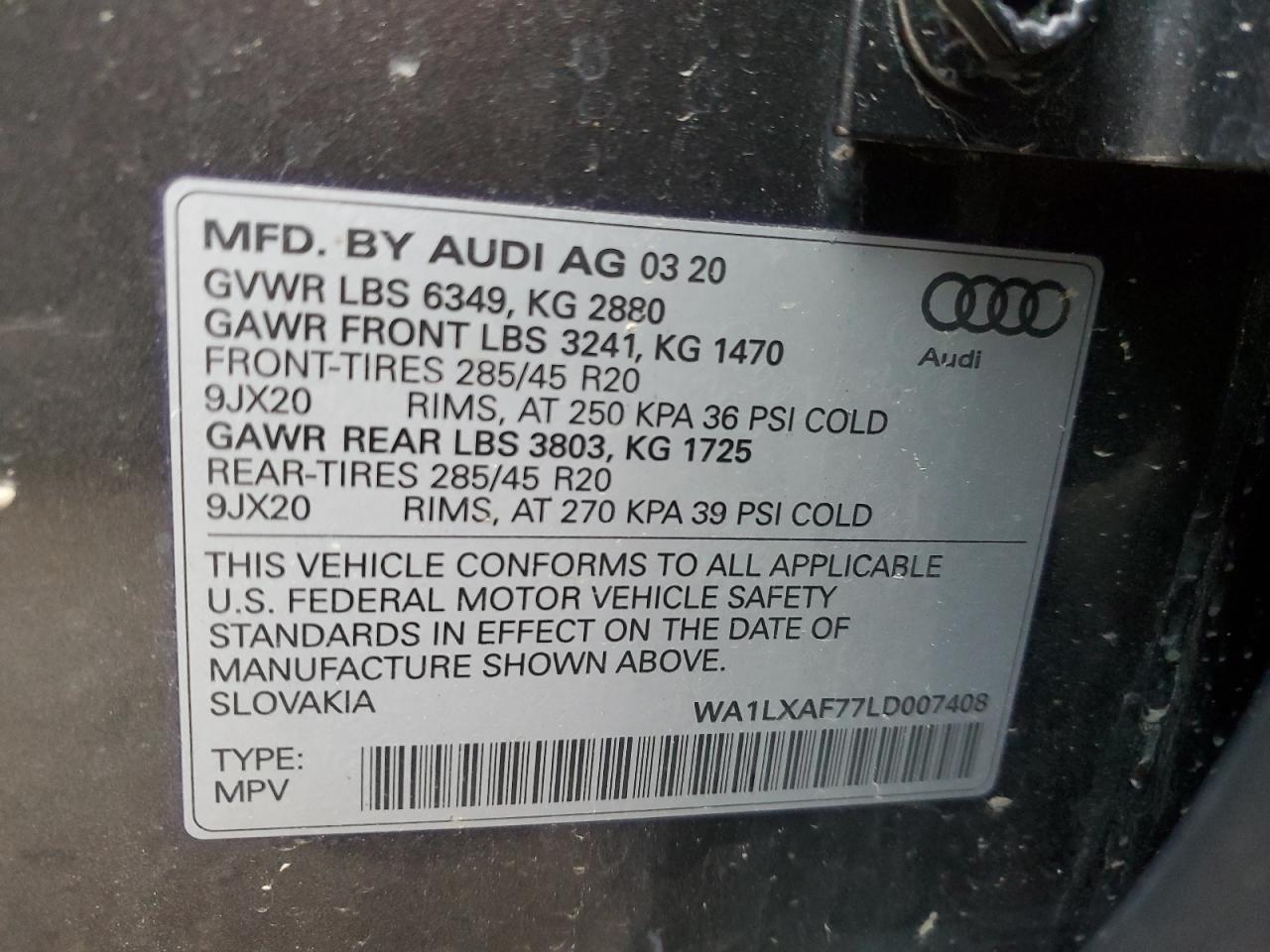 Photo 13 VIN: WA1LXAF77LD007408 - AUDI Q7 