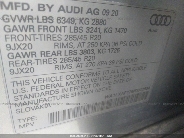 Photo 8 VIN: WA1LXAF77MD012934 - AUDI Q7 