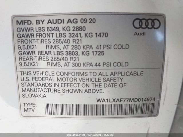 Photo 8 VIN: WA1LXAF77MD014974 - AUDI Q7 