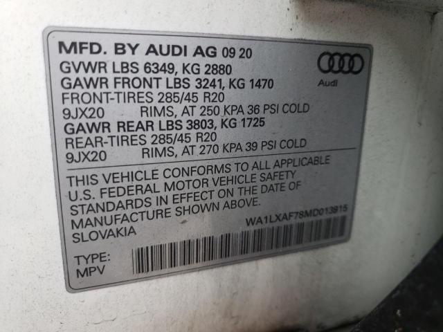 Photo 9 VIN: WA1LXAF78MD013915 - AUDI Q7 PREMIUM 