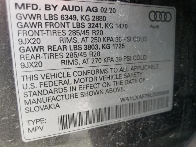 Photo 9 VIN: WA1LXAF79LD005806 - AUDI Q7 PREMIUM 