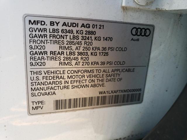 Photo 12 VIN: WA1LXAF7XMD030005 - AUDI Q7 PREMIUM 