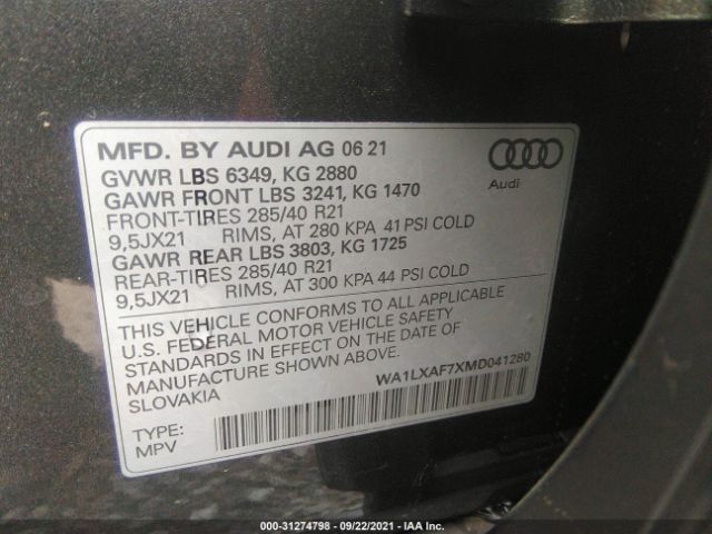 Photo 8 VIN: WA1LXAF7XMD041280 - AUDI Q7 