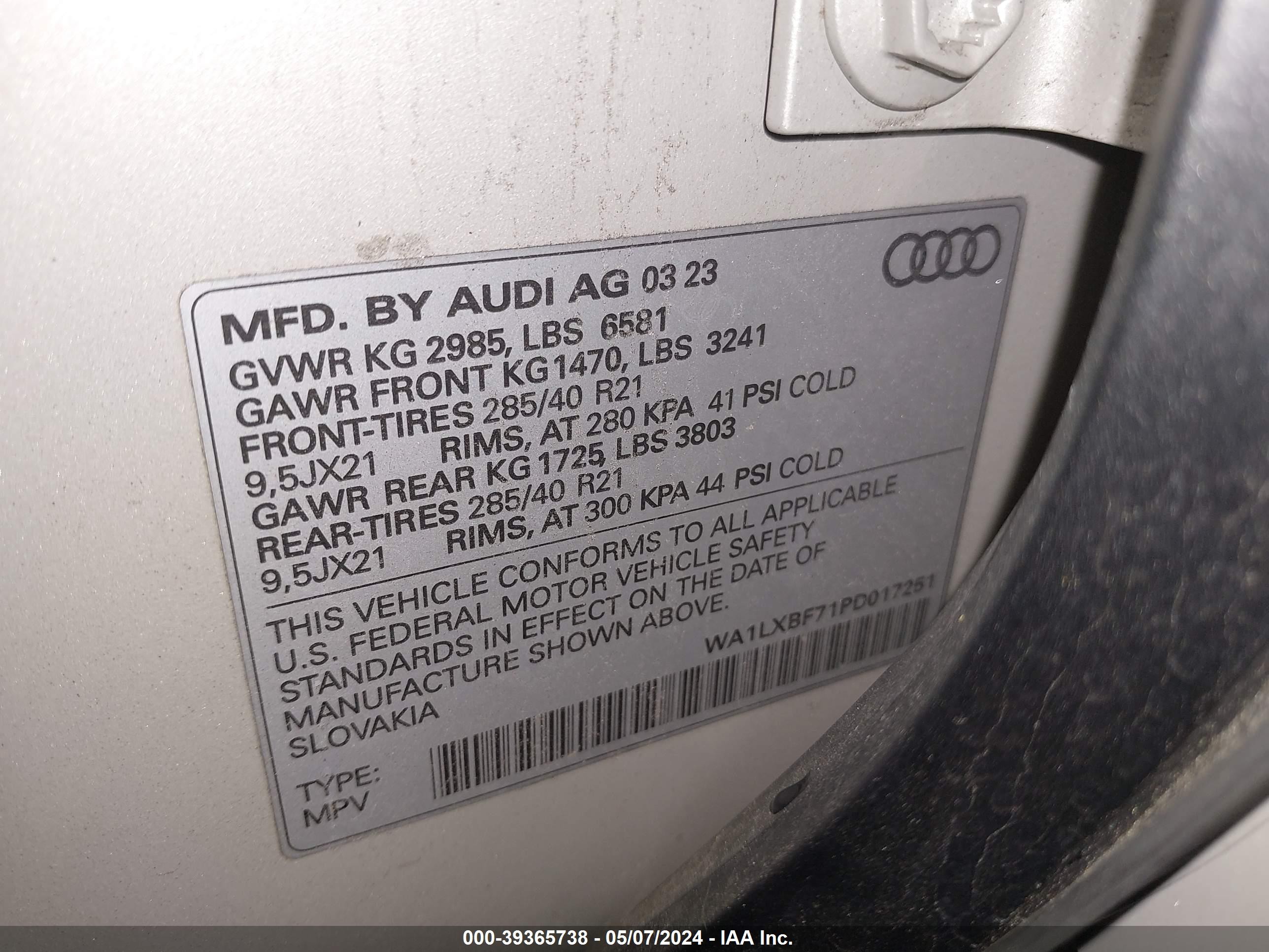 Photo 8 VIN: WA1LXBF71PD017251 - AUDI Q7 